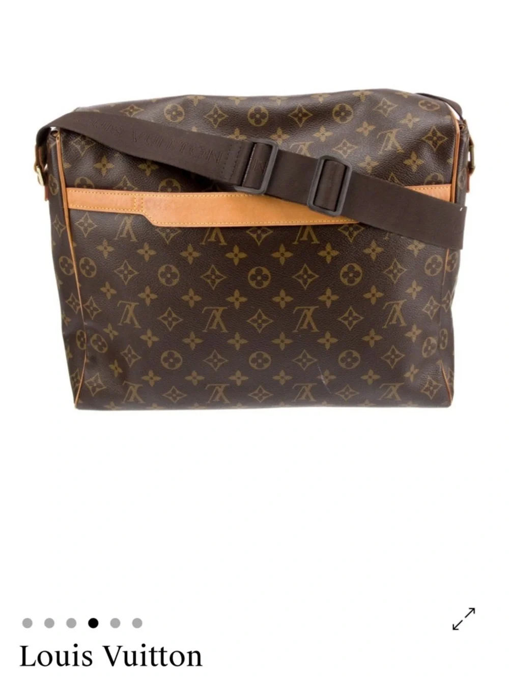 Louis Vuitton Brown Monogram Canvas Messenger Bag with Dark Brown Strap - Picture 2 of 6